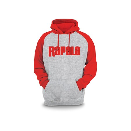 Rapala Hooded Sweatshirt 100 Cotton, GreyRed, M RSH09M
